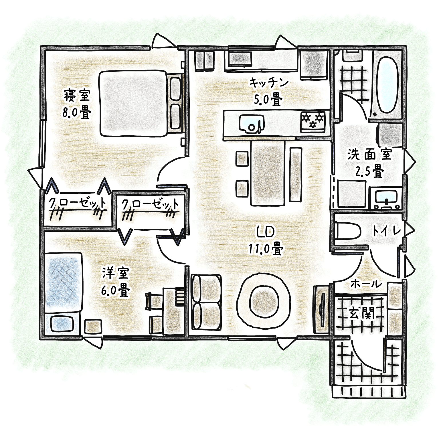 規格住宅 夢育の家 Plan 2 イメージパースを使って住宅提案 光輝建設